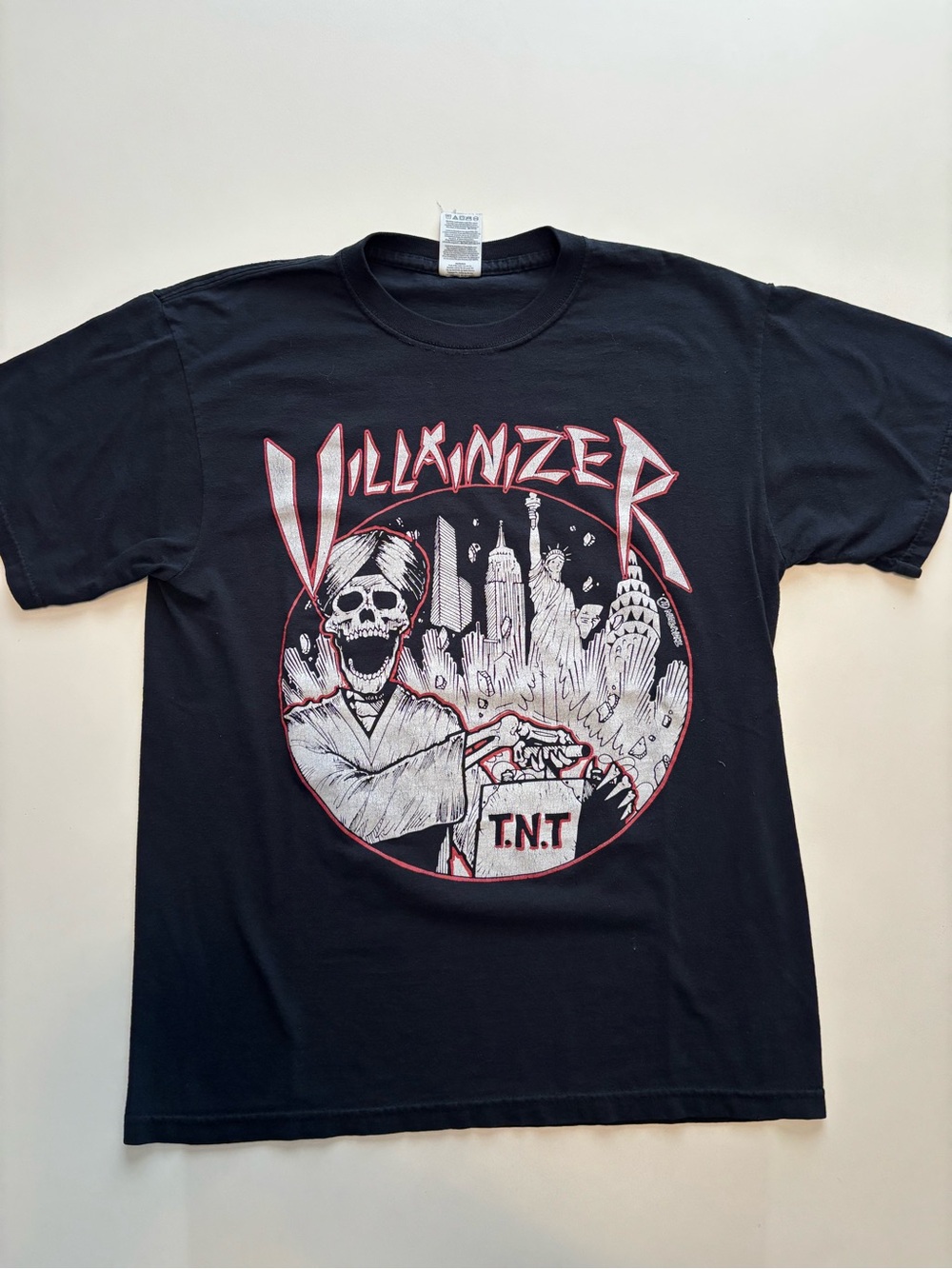 Vintage dark humour metal/rock band shirt (I bomb New York) back hit.